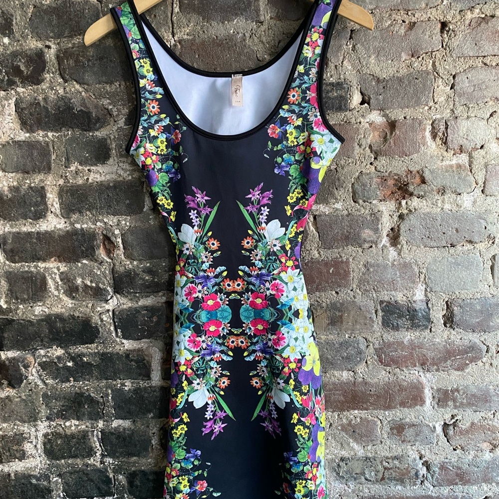 Trac Black Floral Mini Dress